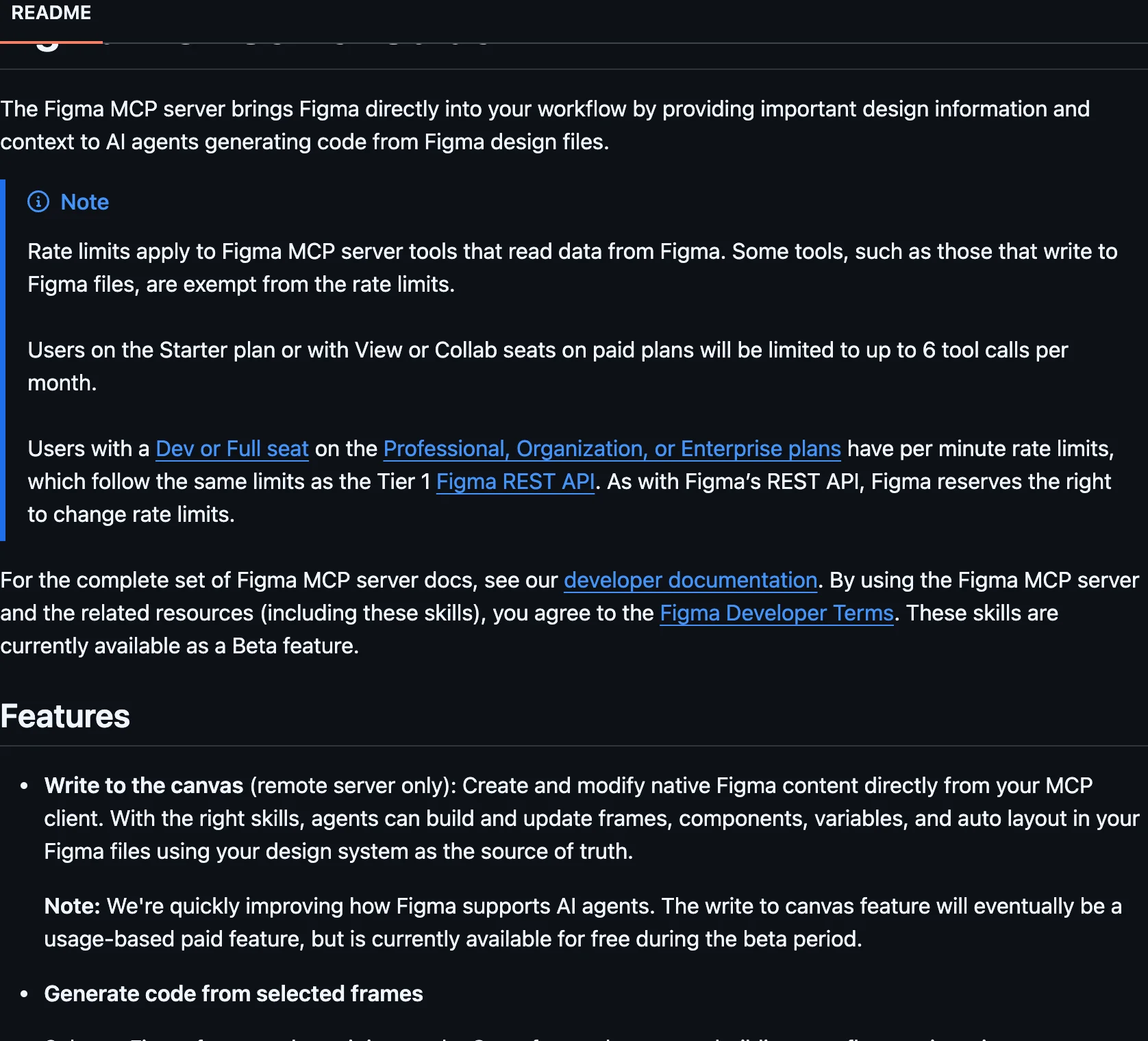 The figma/mcp-server-guide README on GitHub, the repository Anthropic's marketplace actually sources the Figma plugin from