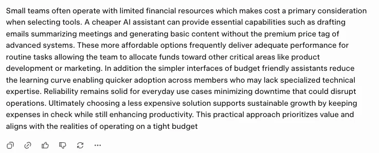Screenshot of Grok's constrained writing answer, 140 words ending on the word budget