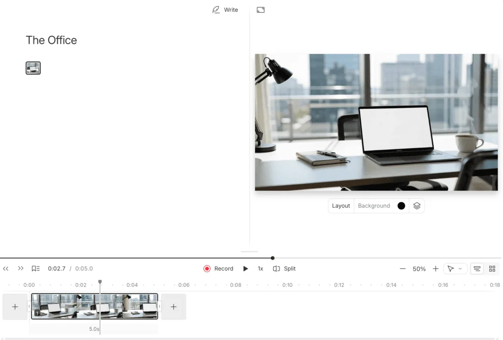 Descript generating a video from a prompt, one of several creation jobs inside the suite