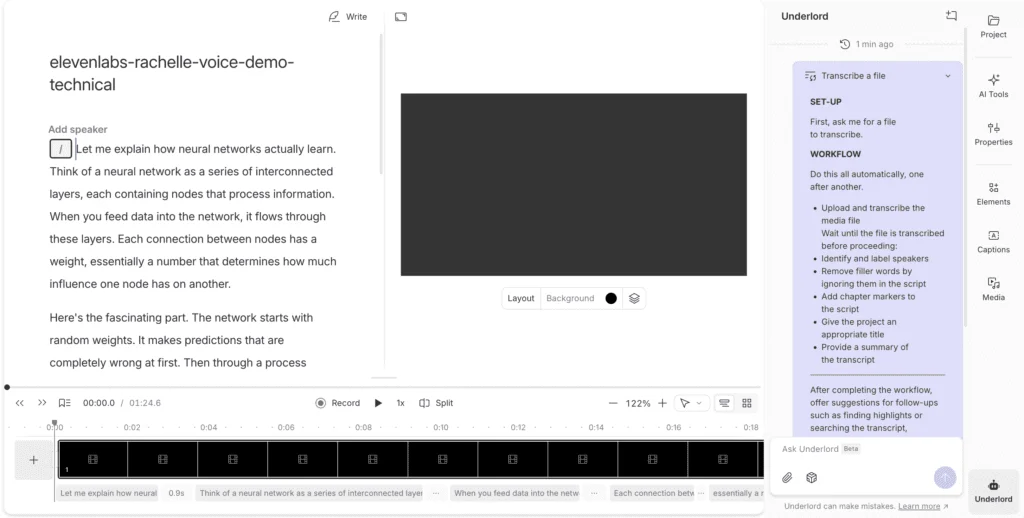 Descript transcribes multi-speaker audio you can edit from, caption with, and repurpose
