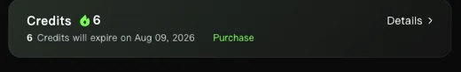 Kling AI account notice showing credits will expire on a set date