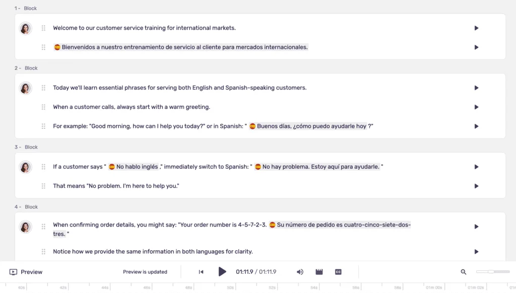 Murf carries 130+ voices across 20+ languages for multilingual production