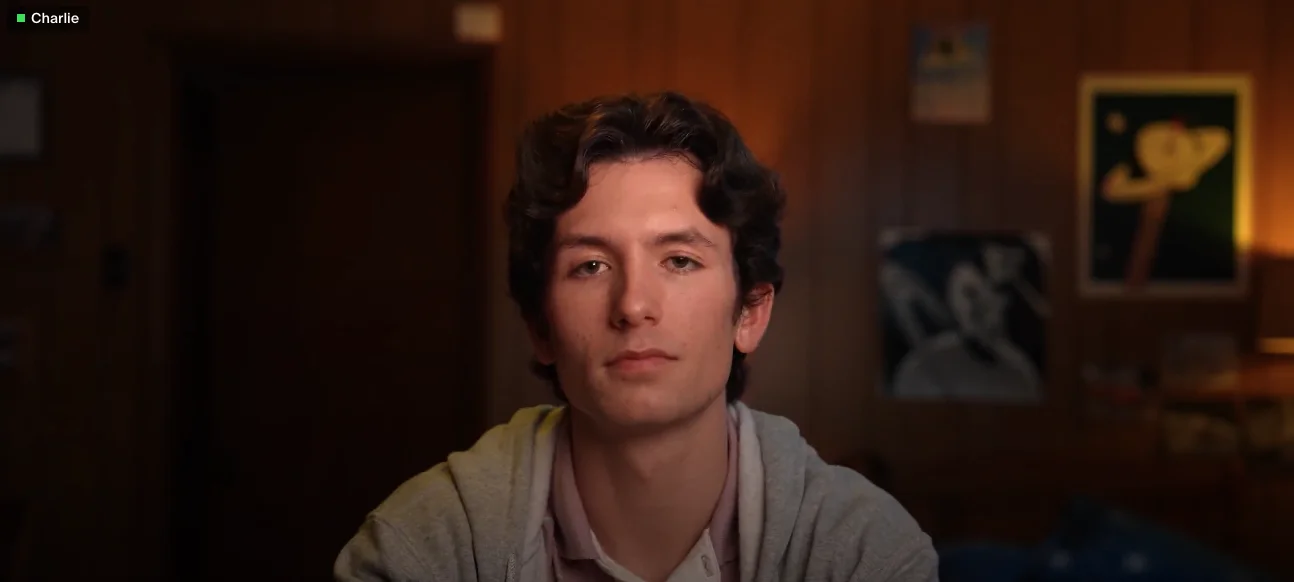 Charlie, Tavus's real-time AI video human, rendered by the Phoenix-4 model in a live conversation