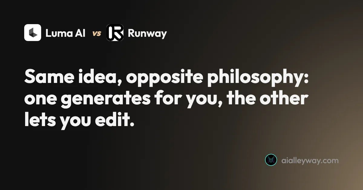 Comparison: Luma vs Runway: The Agent vs the Editing Studio