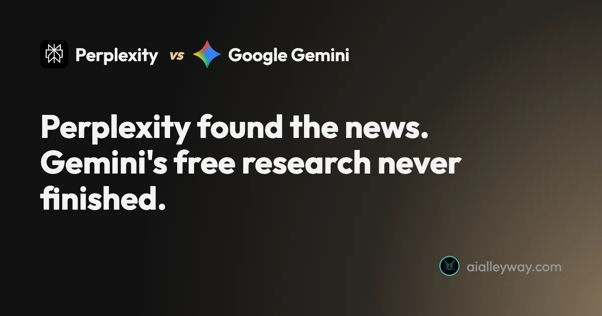 Comparison: Perplexity vs Gemini: one cites better, one gives more away