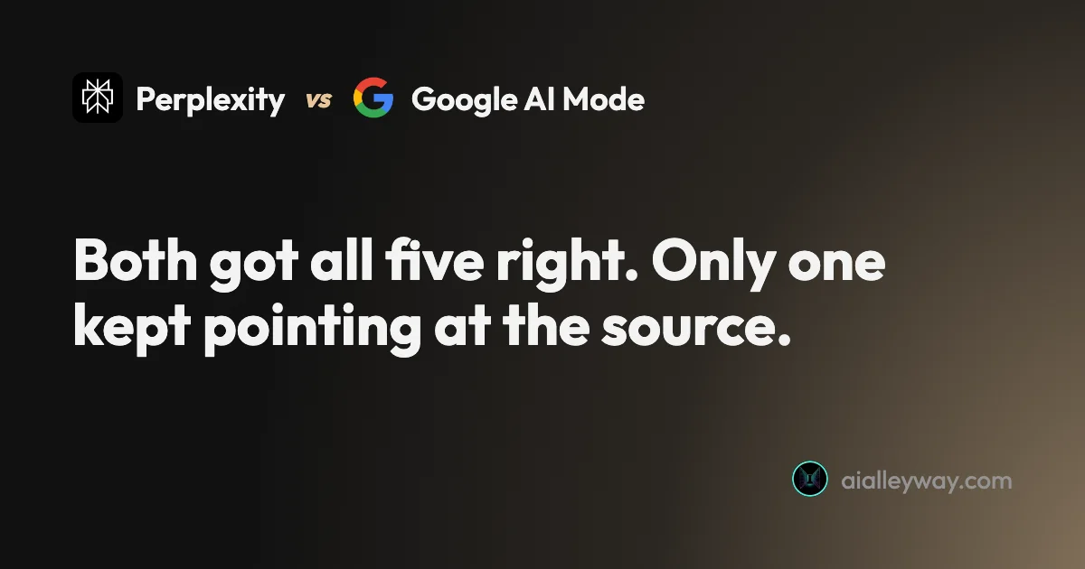 Perplexity vs Google: same right answers, different sources
