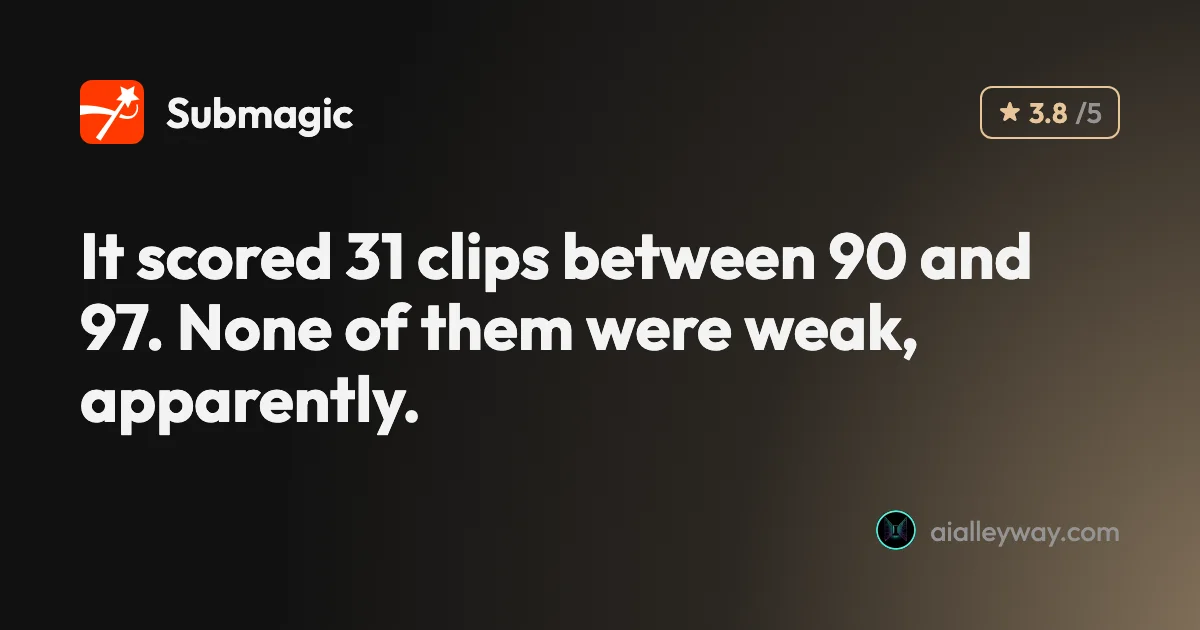 Review: Submagic review: 31 clips, and it charged me for a failure