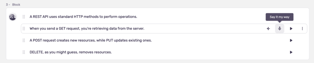 Murf.ai 'Say It My Way' feature interface for voice matching